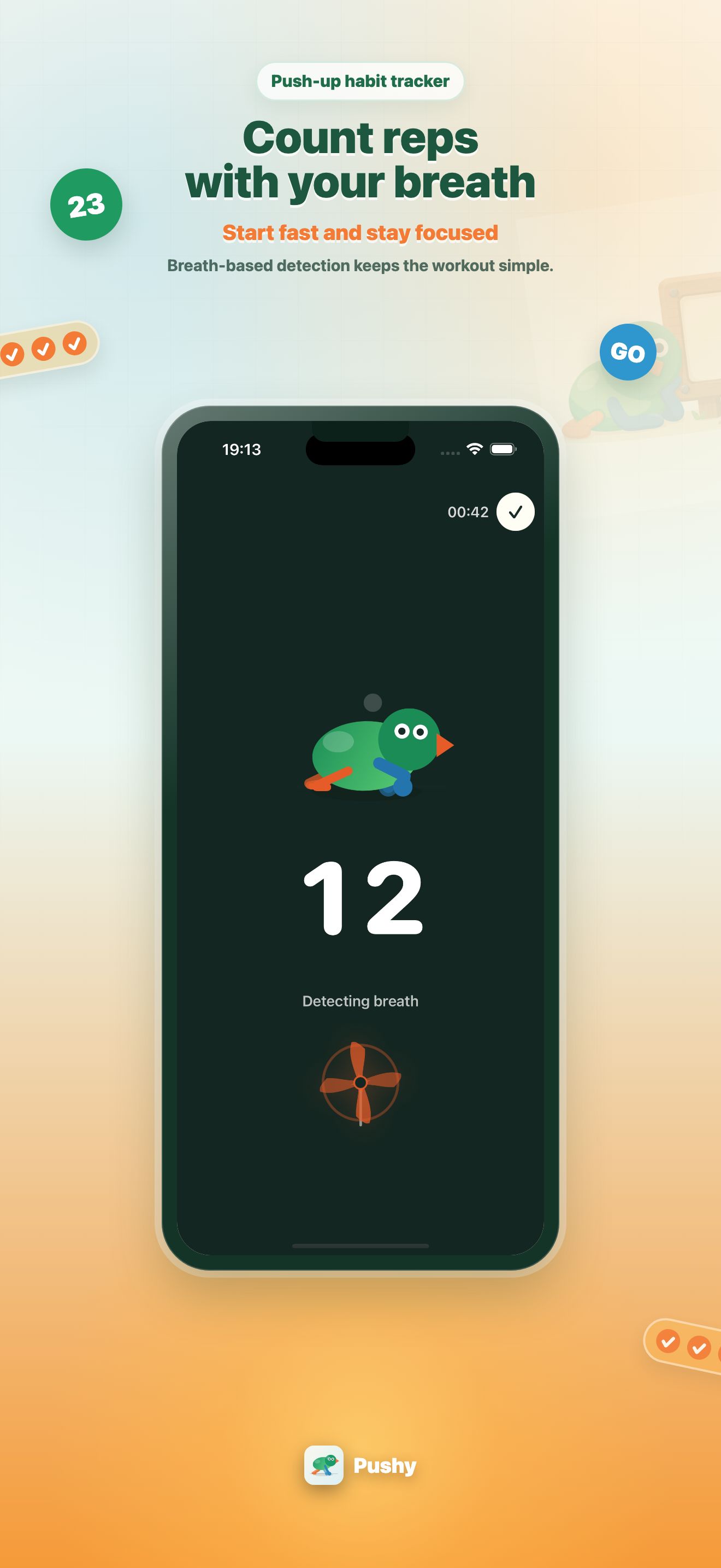 Pushy workout screen